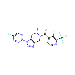 C[C@H]1Cc2c(nnn2-c2ncc(F)cn2)CN1C(=O)c1ccnc(C(F)(F)F)c1Cl ZINC000221715850