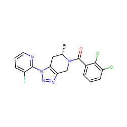 C[C@H]1Cc2c(nnn2-c2ncccc2F)CN1C(=O)c1cccc(Cl)c1Cl ZINC000218439587