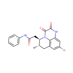 C[C@H]1Cc2cc(Br)cc3[nH]c(=O)c(=O)n(c23)[C@@H]1CC(=O)Nc1ccccc1 ZINC000029325661