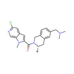 C[C@H]1Cc2cc(CN(C)C)ccc2CN1C(=O)c1cc2cc(Cl)ncc2n1C ZINC000299835267