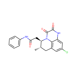 C[C@H]1Cc2cc(Cl)cc3[nH]c(=O)c(=O)n(c23)[C@@H]1CC(=O)Nc1ccccc1 ZINC000029333858