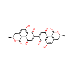 C[C@H]1Cc2cc(O)c3c(c2C(=O)O1)C(=O)C=C(C1=CC(=O)c2c(c(O)cc4c2C(=O)O[C@H](C)C4)C1=O)C3=O ZINC000036161273