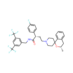 C[C@H]1Cc2ccccc2C2(CCN(CC[C@H](C(=O)NCc3cc(C(F)(F)F)cc(C(F)(F)F)c3)c3ccc(F)cc3)CC2)O1 ZINC000473110516