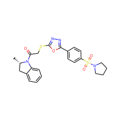 C[C@H]1Cc2ccccc2N1C(=O)CSc1nnc(-c2ccc(S(=O)(=O)N3CCCC3)cc2)o1 ZINC000000901921