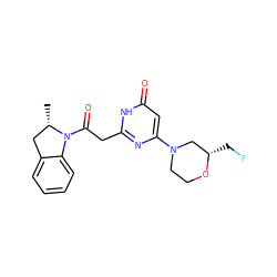 C[C@H]1Cc2ccccc2N1C(=O)Cc1nc(N2CCO[C@@H](CF)C2)cc(=O)[nH]1 ZINC000147002953