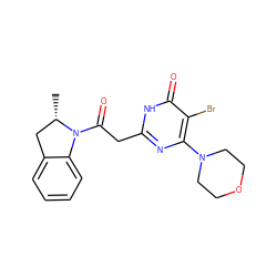 C[C@H]1Cc2ccccc2N1C(=O)Cc1nc(N2CCOCC2)c(Br)c(=O)[nH]1 ZINC000147116057