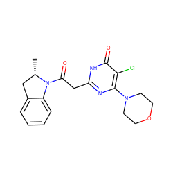 C[C@H]1Cc2ccccc2N1C(=O)Cc1nc(N2CCOCC2)c(Cl)c(=O)[nH]1 ZINC000147105807