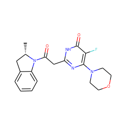 C[C@H]1Cc2ccccc2N1C(=O)Cc1nc(N2CCOCC2)c(F)c(=O)[nH]1 ZINC000147110489