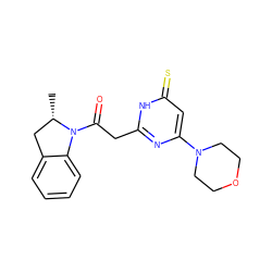 C[C@H]1Cc2ccccc2N1C(=O)Cc1nc(N2CCOCC2)cc(=S)[nH]1 ZINC000147084650