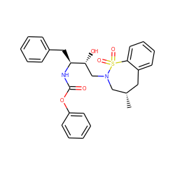 C[C@H]1Cc2ccccc2S(=O)(=O)N(C[C@@H](O)[C@H](Cc2ccccc2)NC(=O)Oc2ccccc2)C1 ZINC000072122877