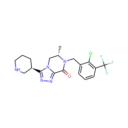 C[C@H]1Cn2c(nnc2[C@@H]2CCCNC2)C(=O)N1Cc1cccc(C(F)(F)F)c1Cl ZINC000219206369