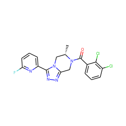 C[C@H]1Cn2c(nnc2-c2cccc(F)n2)CN1C(=O)c1cccc(Cl)c1Cl ZINC000474607050