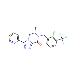 C[C@H]1Cn2c(nnc2-c2ccccn2)C(=O)N1Cc1cccc(C(F)(F)F)c1Cl ZINC000219160829