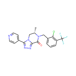 C[C@H]1Cn2c(nnc2-c2ccncc2)C(=O)N1Cc1cccc(C(F)(F)F)c1Cl ZINC000219193618