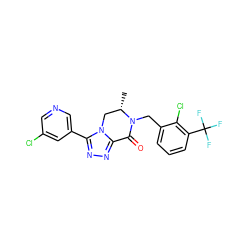 C[C@H]1Cn2c(nnc2-c2cncc(Cl)c2)C(=O)N1Cc1cccc(C(F)(F)F)c1Cl ZINC000219194145