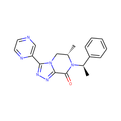 C[C@H]1Cn2c(nnc2-c2cnccn2)C(=O)N1[C@H](C)c1ccccc1 ZINC000219134507