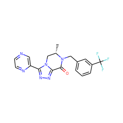 C[C@H]1Cn2c(nnc2-c2cnccn2)C(=O)N1Cc1cccc(C(F)(F)F)c1 ZINC000219128402