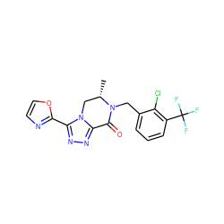 C[C@H]1Cn2c(nnc2-c2ncco2)C(=O)N1Cc1cccc(C(F)(F)F)c1Cl ZINC000219161048