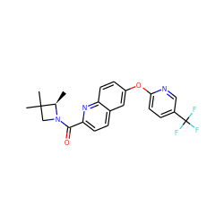 C[C@H]1N(C(=O)c2ccc3cc(Oc4ccc(C(F)(F)F)cn4)ccc3n2)CC1(C)C ZINC001772651388