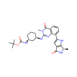 C[C@H]1NC(=O)c2cc(-c3cccc4c(=O)n(C)c(N[C@@H]5CCC[C@H](NC(=O)OC(C)(C)C)C5)nc34)[nH]c21 ZINC001772587090