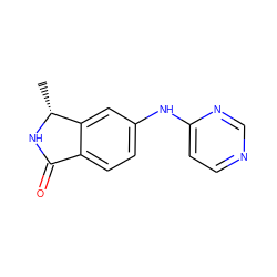 C[C@H]1NC(=O)c2ccc(Nc3ccncn3)cc21 ZINC001772650919