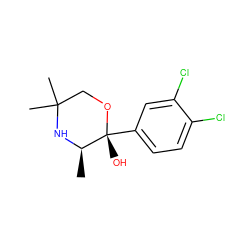 C[C@H]1NC(C)(C)CO[C@]1(O)c1ccc(Cl)c(Cl)c1 ZINC000053312845