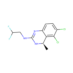 C[C@H]1NC(NCC(F)F)=Nc2ccc(Cl)c(Cl)c21 ZINC000029131085