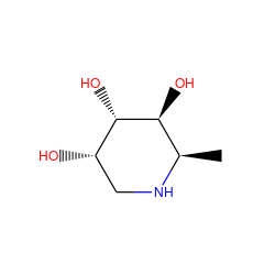 C[C@H]1NC[C@H](O)[C@H](O)[C@H]1O ZINC000038522679