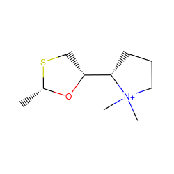 C[C@H]1O[C@@H]([C@@H]2CCC[N+]2(C)C)CS1 ZINC000013840322