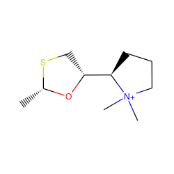 C[C@H]1O[C@@H]([C@H]2CCC[N+]2(C)C)CS1 ZINC000013840328