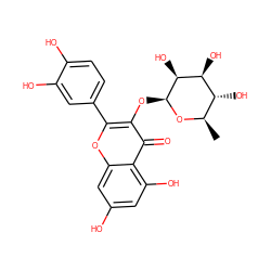 C[C@H]1O[C@@H](Oc2c(-c3ccc(O)c(O)c3)oc3cc(O)cc(O)c3c2=O)[C@@H](O)[C@@H](O)[C@@H]1O ZINC000004416342