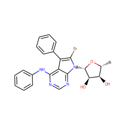 C[C@H]1O[C@@H](n2c(Br)c(-c3ccccc3)c3c(Nc4ccccc4)ncnc32)[C@H](O)[C@@H]1O ZINC000013643651