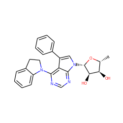 C[C@H]1O[C@@H](n2cc(-c3ccccc3)c3c(N4CCc5ccccc54)ncnc32)[C@H](O)[C@@H]1O ZINC000013643654