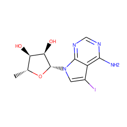 C[C@H]1O[C@@H](n2cc(I)c3c(N)ncnc32)[C@H](O)[C@@H]1O ZINC000003814317