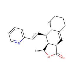 C[C@H]1OC(=O)[C@@H]2C=C3CCCC[C@H]3[C@H](/C=C/c3ccccn3)[C@H]12 ZINC000028823084