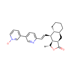 C[C@H]1OC(=O)[C@@H]2C[C@@H]3CCCC[C@H]3[C@H](/C=C/c3ccc(-c4ccc[n+]([O-])c4)cn3)[C@H]12 ZINC000028823118