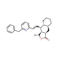 C[C@H]1OC(=O)[C@@H]2C[C@@H]3CCCC[C@H]3[C@H](/C=C/c3cccc(Cc4ccccc4)n3)[C@H]12 ZINC000013673141