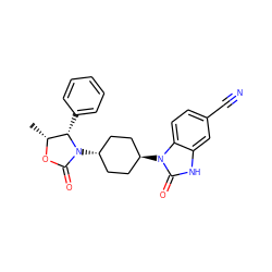 C[C@H]1OC(=O)N([C@H]2CC[C@H](n3c(=O)[nH]c4cc(C#N)ccc43)CC2)[C@H]1c1ccccc1 ZINC001772634103