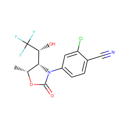 C[C@H]1OC(=O)N(c2ccc(C#N)c(Cl)c2)[C@H]1[C@@H](O)C(F)(F)F ZINC000115764485