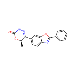 C[C@H]1OC(=O)NN=C1c1ccc2nc(-c3ccccc3)oc2c1 ZINC000072318300