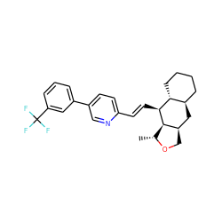 C[C@H]1OC[C@@H]2C[C@@H]3CCCC[C@H]3[C@H](/C=C/c3ccc(-c4cccc(C(F)(F)F)c4)cn3)[C@@H]21 ZINC000034802832