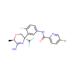 C[C@H]1OC[C@](c2cc(NC(=O)c3ccc(Br)cn3)ccc2F)(C(F)F)N=C1N ZINC000113656468