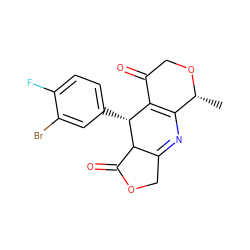 C[C@H]1OCC(=O)C2=C1N=C1COC(=O)C1[C@@H]2c1ccc(F)c(Br)c1 ZINC000034340442