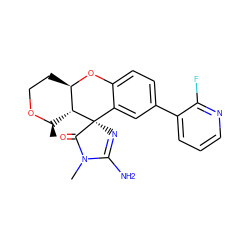 C[C@H]1OCC[C@H]2Oc3ccc(-c4cccnc4F)cc3[C@]3(N=C(N)N(C)C3=O)[C@H]12 ZINC000103253292