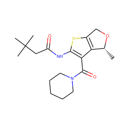 C[C@H]1OCc2sc(NC(=O)CC(C)(C)C)c(C(=O)N3CCCCC3)c21 ZINC000095563990