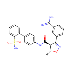 C[C@H]1ON=C(c2cccc(C(=N)N)c2)[C@@H]1C(=O)Nc1ccc(-c2ccccc2S(N)(=O)=O)cc1 ZINC000100852268