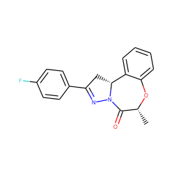 C[C@H]1Oc2ccccc2[C@H]2CC(c3ccc(F)cc3)=NN2C1=O ZINC000653692046