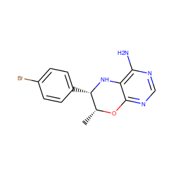 C[C@H]1Oc2ncnc(N)c2N[C@H]1c1ccc(Br)cc1 ZINC000169307729