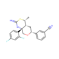 C[C@H]1SC(=N)N[C@@]2(c3ccc(F)cc3F)CO[C@@H](c3cccc(C#N)c3)C[C@@H]12 ZINC001772621552