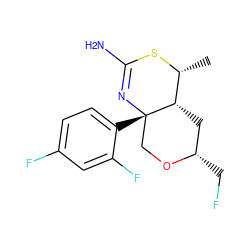 C[C@H]1SC(N)=N[C@@]2(c3ccc(F)cc3F)CO[C@@H](CF)C[C@@H]12 ZINC000210832175